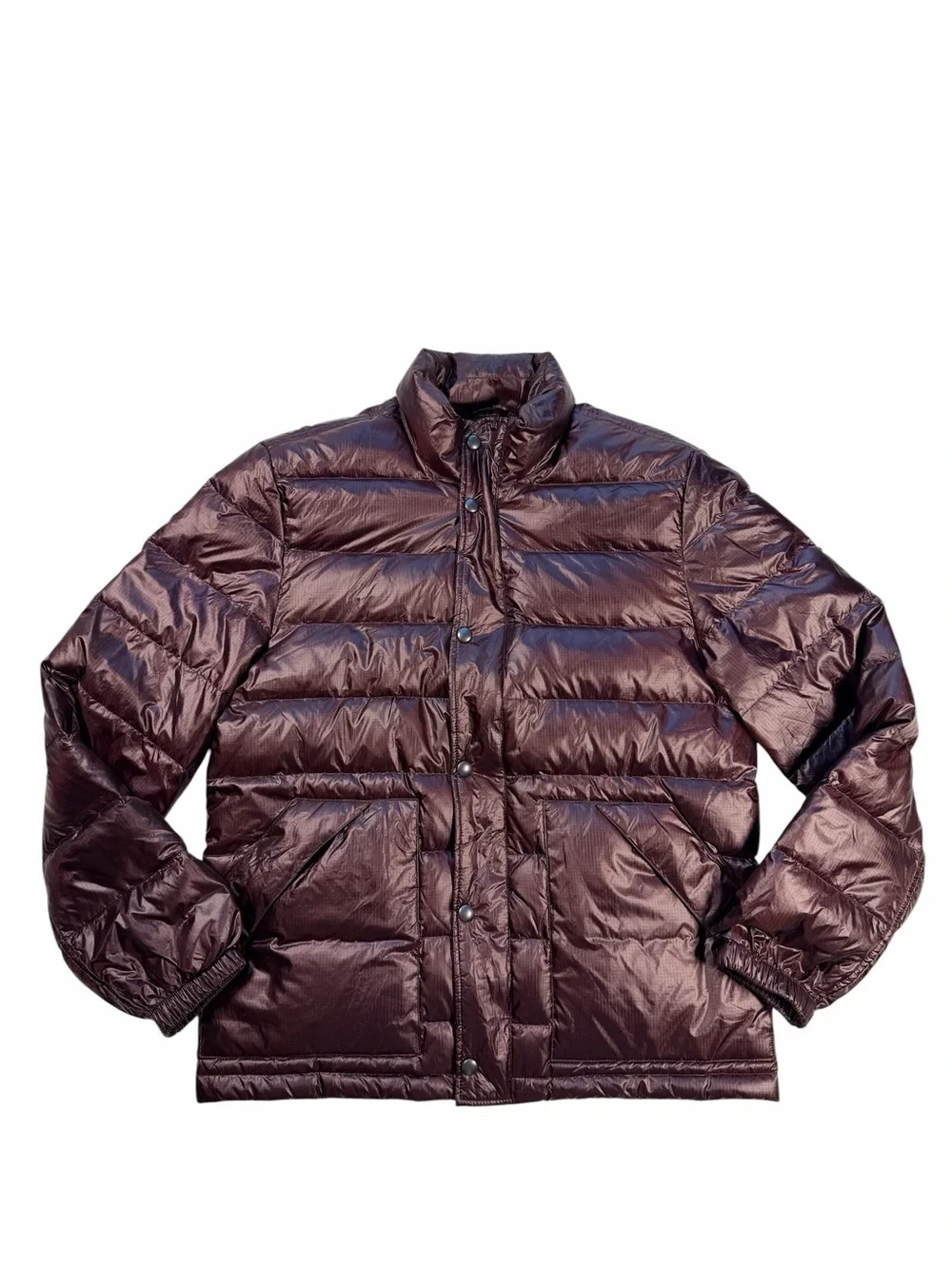 J Crew Men's Outerwear Quilted Duck Down Puffer Jacket Deep Burgundy Size M